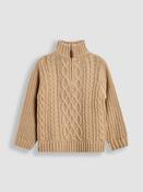 JoJo Maman Bébé Natural Chunky Cable Half Zip Jumper