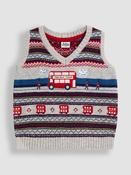 JoJo Maman Bébé Grey London Bus Fair Isle Tank Top
