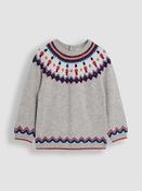 JoJo Maman Bébé Grey London Guard Character Fair Isle Jumper