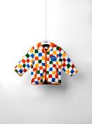 JoJo Maman Bébé Orange Bright Checkerboard Borg Jacket image