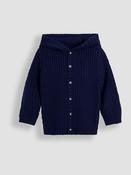 JoJo Maman Bébé Navy Blue Knit Hooded Cardigan