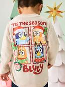 Cream Christmas Bluey Long Sleeve T-Shirt (3mths-8yrs)