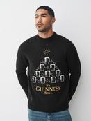 Black Regular Fit Guinness Christmas Crew Jumper with Wool
