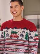 Red Fairisle Pattern Matching Family Christmas Jumper