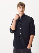 Rust Brown Slim Fit Long Sleeve Oxford Shirt image