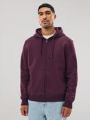 Burgundy Red Cotton Rich Heavyweight Jersey Full Zip Hoodie