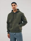 Khaki Green Regular Fit Heavyweight Cotton Rich Jersey Hoodie