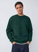Dark Green Pattern Christmas Crew Sweatshirt