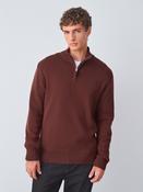 Fig Plain Regular Fit 100% Cotton Premium Quarter Zip Jumper