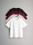 The Set Black/Dark Red/Warm Stone/Cream 4 Pack Short Sleeved Relaxed T-Shirts
