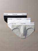 Calvin Klein Black/White/Grey 3 Pack Briefs - Icon Cotton Stretch