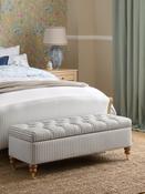 Laura Ashley Natural Cornish Stripe Ropsley Storage Ottoman Bench