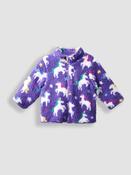 JoJo Maman Bébé Purple Unicorn Borg Fleece Jacket image