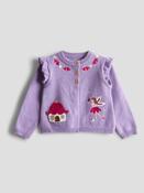 JoJo Maman Bébé Lilac Fairy Pet in Pocket Applique Cardigan