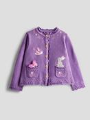 JoJo Maman Bébé Purple Bunny &amp; Butterfly Pet in Pocket Applique Cardigan