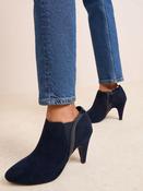 Friends Like These Navy Standard fit Mid Heel Mix Material Ankle Boots