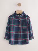 Navy Tartan Long Sleeve Christmas Check Shirt (3mths-7yrs)