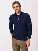 Aubin Blue Pepper Lambswool Zip Neck Jumper