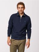 Aubin Blue Harris Zip Neck 100% Cotton Jumper image