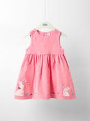 JoJo Maman Bébé Pink Bunny Appliqué Cord Dress