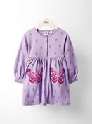 JoJo Maman Bébé Lilac Purple Butterfly Drop Shoulder Appliqué Dress