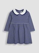 JoJo Maman Bébé Navy Blue Peter Pan Collar Jersey Dress