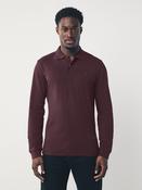 Burgundy Red Regular Fit Long Sleeve Pique Polo Shirt image