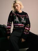 Black Multi Tropical Zebra Christmas Jumper