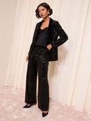 Friends Like These Black Sequin Velvet Blazer