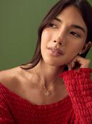 Gold Tone Christmas Snowflake Necklace