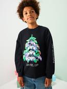 Black Heavyweight Controller Christmas Long Sleeve T-Shirt (3-16yrs) image