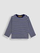 JoJo Maman Bébé Navy Blue Classic Stripe Top