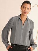 Love &amp; Roses Grey Button Through Long Sleeve Shirt