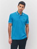 BOSS Dark Blue Regular Fit Paddy Tipped Collar Polo Shirt