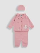 JoJo Maman Bébé Pink Knit 3-Piece Set