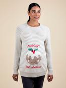 JoJo Maman Bébé Grey Maternity Christmas Pudding Jumper