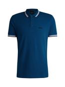 BOSS Blue Regular Fit Paddy Tipped Collar Polo Shirt image