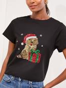 Lipsy Black Christmas Cockapoo Crew Neck T-Shirt
