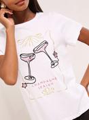 Lipsy Champagne Season Crew Neck T-Shirt