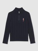 Reiss Navy Blue Nollaig 13-14 yrs Wool-Blend Half-Zip Nutcracker Jumper