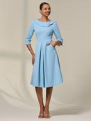 Jolie Moi Light Blue Sloan 3/4 Sleeve Midi Dress