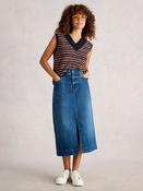 White Stuff Blue Tia Denim Midi Skirt