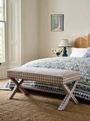 Nina Campbell Natural Bracken Gingham Check Rosebury Bench