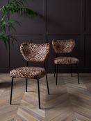 Rockett St George Set of 2 Leopard Love Velvet Perfect Dining Chairs