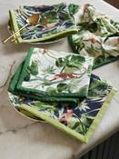Clarke &amp; Clarke Cream/Indigo Blue Monkey Business Set of 4 Napkins image
