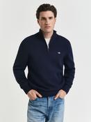 GANT Evening Blue Casual Cotton Quarter Zip Jumper