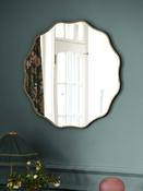 Clarke &amp; Clarke Gold Wobble Round Mirror image