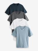 Blue/Navy/White/Steel Regular Fit T-Shirts 4 Pack