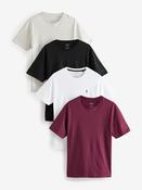 Black/Burg/White/Grey Regular Fit T-Shirts 4 Pack