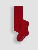 JoJo Maman Bébé Bright Red Cotton Rich Plain Tights